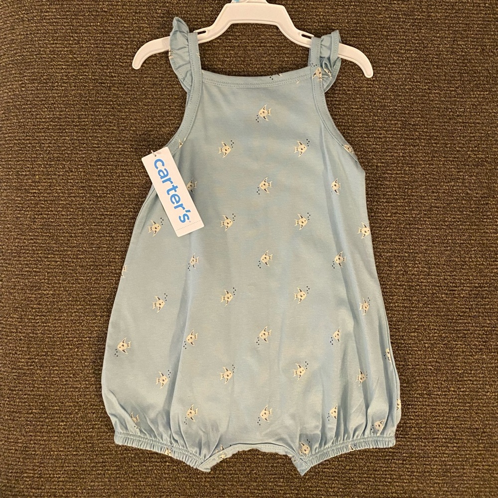 Fish Print Baby Romper - Picture 2 of 3